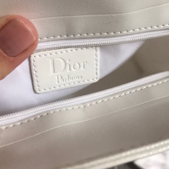 Dior Bags Dior White Clutch Cosmetic Bag Zippered Nwot Stamp Poshmark